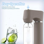Home Sparkling Water Soda Maker with 2 BPA-Free Bottles (1L + 0.5L) - Carbonated Water Seltzer Fizzy Drink Machine, Compatible with Screw-In 60L CO2 Carbonator (Not Included), Gray