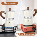 MORDEN MS Moka Pot, Stovetop Espresso Maker 6 Cup/10 OZ Italian Coffee Maker Camping Coffee Pot Manual Cuban Coffee Percolator for Cappuccino or Latte- White