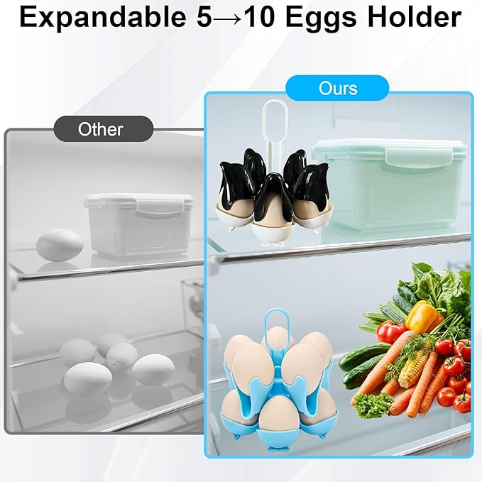 Asltw Dolphin Boiled Egg Holder – 3-in-1 Cooker, Server & Fridge Tray for Soft/Hard Eggs, BPA-Free, Cute Kitchen Gift for Kids & Families (Black+White)