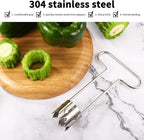 Red Bell Pepper Seed Corer, Upgraded T Shaped Vegetable and Fruit Corer Stainless Steel Tomato Apple Seed Remover Tool Practical Kitchen Gadget for Removing Fruit & Vegetable Cores