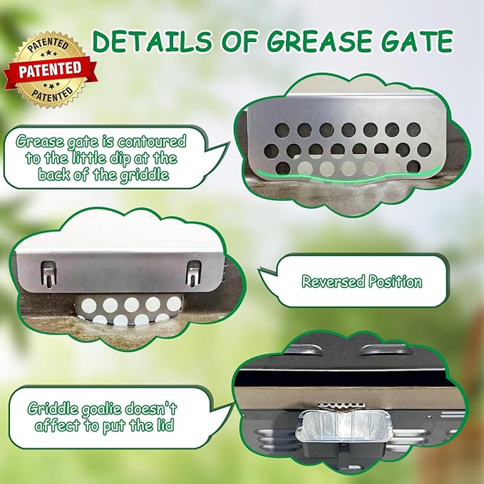 BBQ Tider Grilling Grease Gate Blocker for Blackstone Griddle Accessory, 1Pack Bbq Cook Tool Food Goalie Mesh Screen Compatible with Many Griddle(Not For Old-style Long Hook 17" and 22" Blackstone)