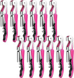 12 Pieces Professional Waiter Corkscrew Wine Openers,Pink Wine Keys Opener Stainless Steel Hinges Serrated Foil Cutter for Restaurant Waiters, Sommelier, Bartenders (Pink)