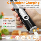 Milk Frother Handheld, Rechargeable Coffee Frother Wand with 2 Stainless Whisks 3 Speeds, Drink Mixer, Electric Foam Maker, Hand Mixer for Lattes, Cappuccino, Matcha, Egg, Black