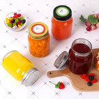 Glass Mason Jars with Gold Lids 16 oz - 15 Pack Regular Mouth Canning Jars for Food Storage, Meal Prep, Overnight Oats, DIY Crafts - Includes 24 Stickers & Brush