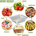 WANBAO 200 PACK 8.3"x6.2" Disposable Tin Foil Pans with Lids 2.25LB Aluminum Pans To Go Containers for Cooking, Baking, Catering Party Meal Prep, Take Out, Freeze