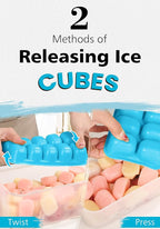 DOQAUS Ice Cube Tray with Lid and Bin - 4 Pack Ice Bucket Kits, Stackable Silicone Ice Trays for Freezer, Easy Pop Out, BPA Free for Cocktail, Coffee, Soup, Food, RV, Kitchen