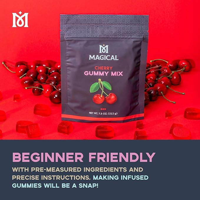 Magical Butter Normal Cherry Gummy Mix – Easy Gelatin Powder for Homemade Gummies – Fruity Candy Mix for DIY Treats
