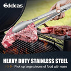 Eddeas Tongs For Cooking - All Metal Heat Resistant 600 Degrees Kitchen Tongs, Stainless Steel Locking Tongs, For Food,Salad, BBQ, Grill, Dishwasher, Set of 3-7",9" & 12 inch