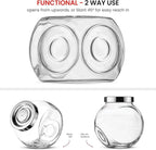 Bormioli Rocco Pandora Glass Candy Jar 75½-Ounce Cookie Jar with Plastic Airtight Seal Lid 2-Way Display, Bulk-Food Storage Jar for Snacks, Dry Food, Jelly Beans Canister, Apothecary Jars. (1 Jar)