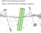 Electric Milk Frother Handheld,Travel Coffee Drink Mixer Batteries Included, 304 Stainless Steel Whisk for latte Cappuccino,Bulletproof Coffee Hot Chocolate,Egg-Grass Green