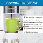 Kenmore Single Serve Coffee Maker – 6–12 Oz Brew Sizes, Compatible with Keurig K‑Cup Pods & Ground Coffee, One Cup Brewer, Travel Mug Friendly, Auto Shut‑Off, Hot & Iced maquina de cafe, White