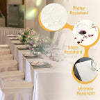 BRILLMAX 6 Pack Ivory Tablecloths for 6 Foot Rectangle Tables 60 x 102 Inch - 6ft Rectangular Bulk Linen Polyester Fabric Washable Cloth Cover for Wedding Reception Banquet Birthday Party