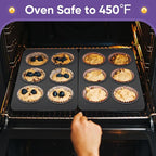 E-far Non-stick Muffin Pan Set of 2, 6-Cup Muffin Cupcake Pan Tin for Oven Baking, Easy Release & Clean, Regular Size - 11.44 x 7.12 x 1.25 Inch