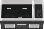 KoolMore 1.9 Cu. Ft. Over the Range Microwave Oven with Oven Lamp and 300CFM Recirculation Vent Hood Function, Auto Cook Menus, Reheat Function, 11 Power Levels, Timer, and Weight Defrost (KM-MOT-2SS)