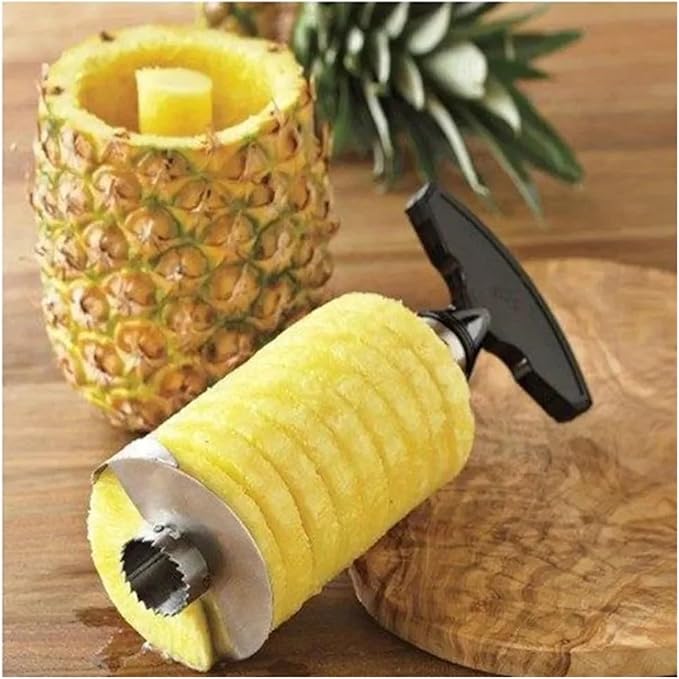 yongduogongsi Pineapple Slicer Peeler Cutter Stainless Steel Kitchen Fruit Tools Cooking Tools Kitchen Accessories Kitchen Gadgets(Black)