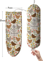 Hglian Plastic Bag Holder,Funny Chickens Grocery Bags Storage Organizer Keeper,Cute Farmhouse Kitchen Decor Gifts for Women Chicken Lover