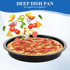 AKOLAFE 8 Pack Deep Dish Pizza Pan Personal Pizza Pan for Oven Round Pizza Plates Set Small Pizza Baking Sheet Non Stick Carbon Steel Pizza Platter Metal Pizza Trays for Serving Cooking Grilling 7Inch