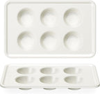 HONGBAKE 2 Pack Nonstick Ceramic Muffin Pan, 6 Cup Muffin tin for Baking, Non-toxic Cupcake Pan, Heavy-duty Aluminized Steel Cupcake Tray with Diamond Texture, Easy To Clean (Cream, 2PCS)