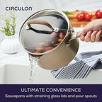 Circulon Premier Professional Hard Anodized Nonstick Cookware Induction Pots and Pans Set, 10 Piece, Bronze