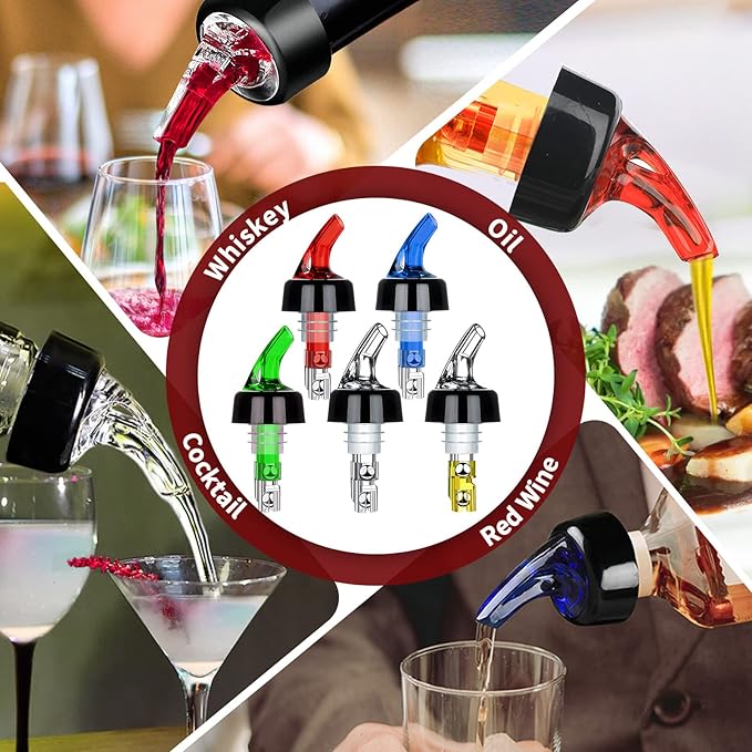 SuproBarware Automatic Measured Bottle Pourer Liquor Bottle Pourer Quick Shot Dispenser 1oz Liquor Pour Spout for Alcohol,Wine,Spirits, Home Bar Kitchen Tools 40 Pack
