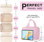 TOPEAST Travel Toiletry Bag for Women - Hanging Toiletry Bag Makeup Bag, Portable Toiletries Cosmetic Bag, Airplane Travel Essentials - Letter V, Purple