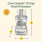 Cuisinart FP-130SS Core Custom 13-Cup Multifunctional Food Processor, Silver Sand