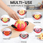 SCHVUBENR 3.5 Inch Apple Slicer - Professional Apple Cutter - Stainless Steel Apple Corer - Super Sharp Apple Slicer and Corer - Apple Tool with 8 Sharp Blades(Red)