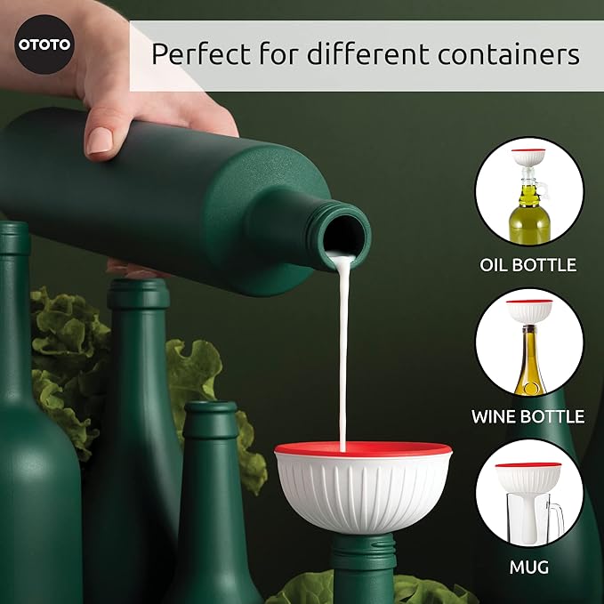 OTOTO Mushroom - Foldable Kitchen Funnel + Barry The Bear Box Cheese Grater (Bundle of 2)