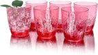 Set of 6 Hammered Style 15-ounce/430ml Acrylic Glasses Plastic Tumbler,BPA Free,Dishwasher Safe (Red)