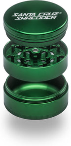 Santa Cruz Shredder Metal Herb Grinder Knurled Top for Stronger Grip 3-Piece Large 2.7" (Green)