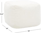 SAFAVIEH Couture Collection Samuels Ivory Boucle Ottoman Square Pouf (Fully Assembled)
