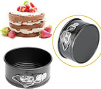 Hiware 4-Inch Mini Springform Pan Set - 4 Piece Small Nonstick Cheesecake Pan for Mini Cheesecakes, Pizzas and Quiches