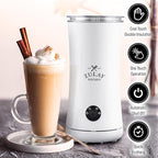 Zulay 4-in-1 Milk Frother and Steamer - Automatic Hot and Cold Foam Maker with Auto Shut Off & Temperature Control for Coffee, Latte, Cappuccino, Hot Chocolate - White