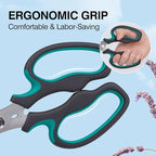 Pruning Shears - Cuts 5X Easier, Premium Garden Shear with Sharp Stainless Steel Blades, Ergonomic Handle, Ideal Garden Clipper for Plants Care & Fruit Picking, Versatile Gardening Scissor for Gifts