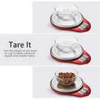 Food Scale, NUTRI FIT Kitchen Scales Digital Weight Grams and Ounces Large Stainless Steel Platform for Baking Cooking Weight Loss, High Accuracy Bread Coffee Scale, 1g Increment Tare Function, Red