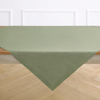 Solino Home Linen Square Tablecloth 52 x 52 Inch - 100% Pure Linen Oil Green Table Throw - Fete, Machine Washable Table Cloth for Christmas, New Year