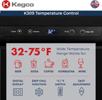 Kegco K309B-2 Double Faucet Digital Black Kegerator