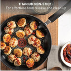 T-Fal Ultimate Hard Anodized Non Stick Jumbo Cooker With Lid & Helper Handle 5 Quart, Oven Broiler Safe 400F, Lid Safe 350F, Cookware, Deep Frying Pan, Skillet, Pots and Pans, Dishwasher Safe, Onyx