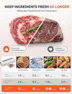 75KPa Vacuum Sealer for Food,Food Saver Vacuum Sealer Machine,Compact Lightweight,20 Vacuum Seal Bags,Digital Countdown Timer,Meat Food Storage,Home Kitchen Gadgets,Appliances