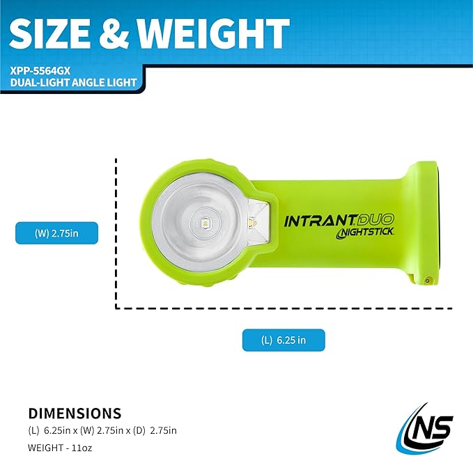 Nightstick XPP-5564 Intrant® Duo Intrinsically Safe Turbo Dual-Light Angle Light - 4 AA