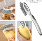Openfly Flexible Vegetable Brush Fruit and Vegetable Brushes, Vegetable/Fruit Peeler with Brush Bendable Fruit Brush Scrubber for Food Veggies Carrot Potato Corn, 5 Pcs