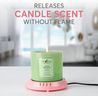 Large Candle Warmer Plate Safely Releases Scents Without a Flame - Used as Candle Jar Warmer, Coffee Warmer, Mug Warmer, Cup Warmer, Tea Warmer Desk in Your Home & Office, 1 Pack, Pink