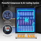24 Inch Beverage Refrigerator Outdoor, Under Counter Beverage Cooler for Patio, Built-in Drink Fridge 210 Cans, with Stainless Steel Door for Soda, Beer, Wine