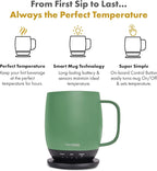 Nextmug - Temperature-Controlled, Self-Heating Coffee Mug (Sage - 14 oz.)