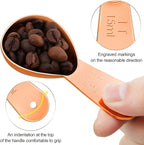 Patelai 3 Pieces Coffee Scoop Tablespoon Measuring Spoons Stainless Steel Coffee Scoops Short Handle Tablespoon for Tea Sugar Kitchen Gifts(15 ml,Rose Gold)