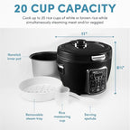 Aroma Professional Touch Glass Lid, Food Steamer, Slow Cooker, Multicooker with 11 Preset Functions, Steam Tray, Measuring Cup, Rice Spatula, 20 Cooked