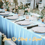 BRILLMAX 8 Pack Light Blue Tablecloths for 8 Foot Rectangle Tables 60 x 126 Inch - 8ft Rectangular Bulk Linen Polyester Fabric Washable Cloth Cover for Wedding Reception Banquet Birthday Party