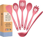 Starpack 'Like a Boss' XL Premium Silicone Cooking Utensils Set (6 Pcs) 13" - Heat Resistant Kitchen Utensils 600°F - Non-Stick Silicone Utensil Set - Large Kitchen Utensils Set for Cooking & Serving