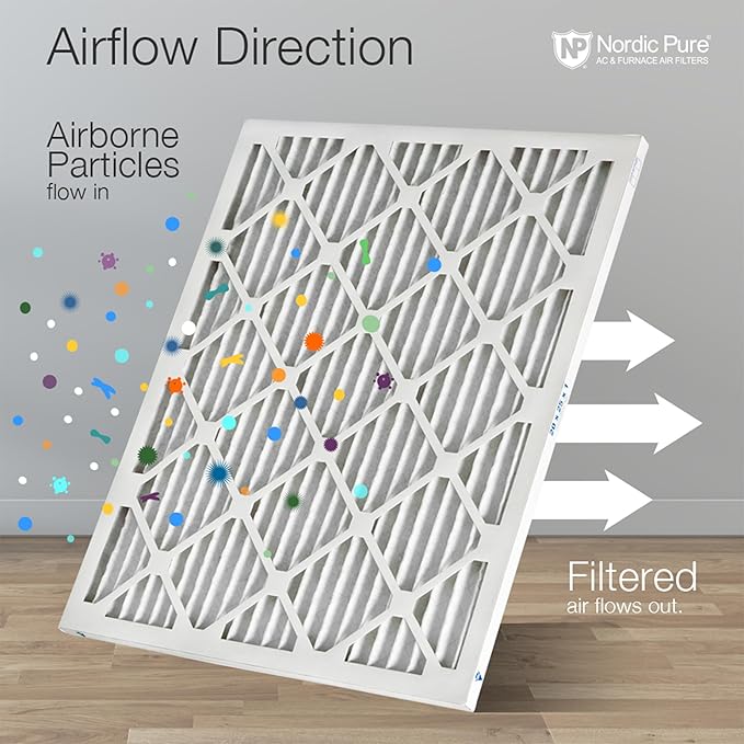 Nordic Pure 20x20x1 (19 1/2 x 19 1/2 x 3/4) Pleated MERV 14 Air Filters 12 Pack