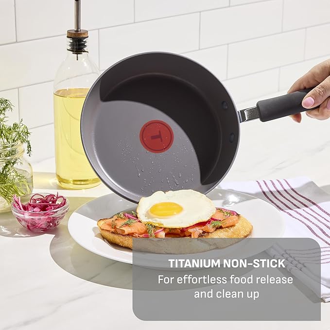 T-Fal Ultimate Hard Anodized Nonstick 13 Piece Cookware Set, Oven Safe Up to 400°F, Pots and Pans Set, Includes Frying Pans, Saucepan, Stockpot, Cooking Utensils, Stone